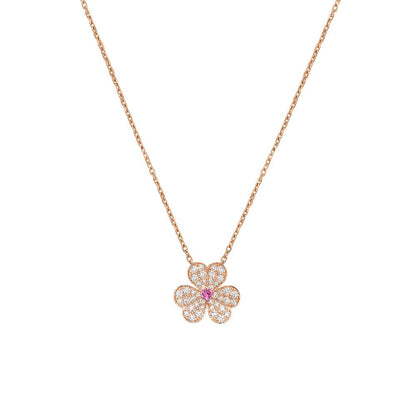 [Royal Top]FRIVOLE ROSE GOLD FLOWER DIAMOND NECKLACE