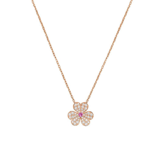 [Royal Top]FRIVOLE ROSE GOLD FLOWER DIAMOND NECKLACE