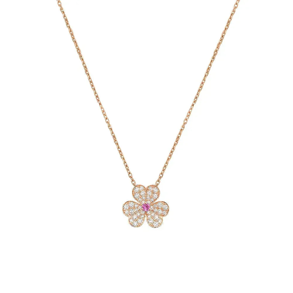 [Royal Top]FRIVOLE ROSE GOLD FLOWER DIAMOND NECKLACE