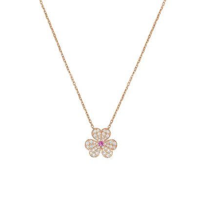 [Royal Top]FRIVOLE ROSE GOLD FLOWER DIAMOND NECKLACE
