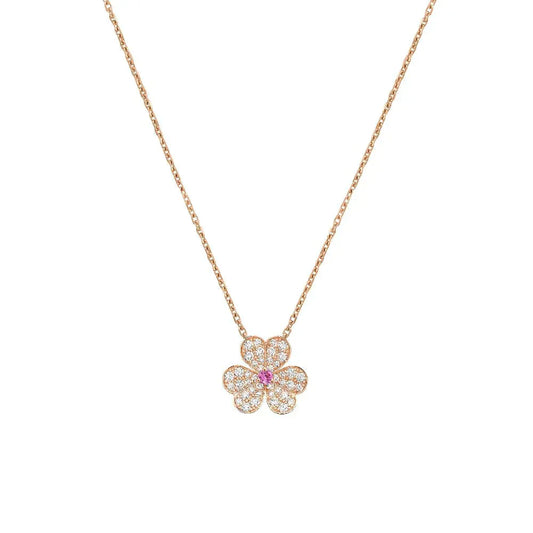 [Royal Top]FRIVOLE ROSE GOLD FLOWER DIAMOND NECKLACE