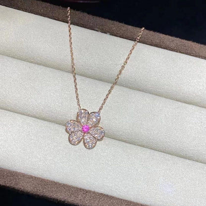 [Royal Top]FRIVOLE ROSE GOLD FLOWER DIAMOND NECKLACE