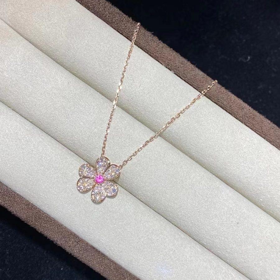 [Royal Top]FRIVOLE ROSE GOLD FLOWER DIAMOND NECKLACE