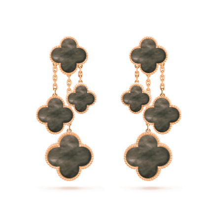 [Royal Top]CLOVER EARRINGS DARK MOP 4 MOTIFS ROSE GOLD