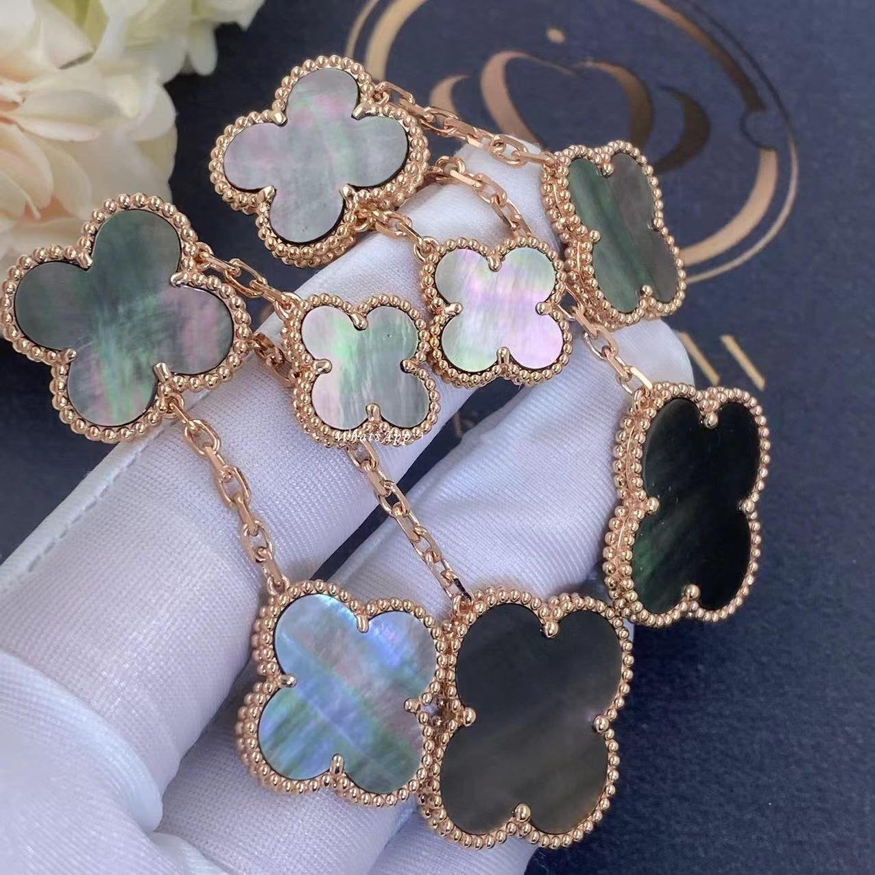 [Royal Top]CLOVER EARRINGS DARK MOP 4 MOTIFS ROSE GOLD