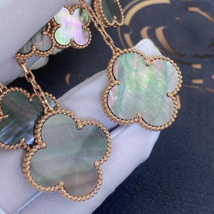 [Royal Top]CLOVER EARRINGS DARK MOP 4 MOTIFS ROSE GOLD