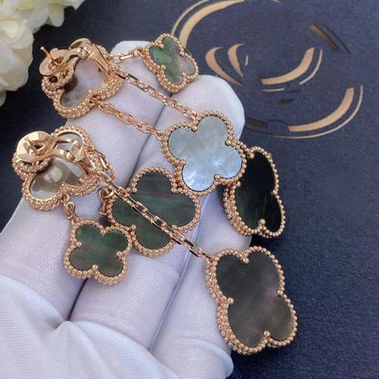 [Royal Top]CLOVER EARRINGS DARK MOP 4 MOTIFS ROSE GOLD
