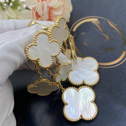 [Royal Top]CLOVER EARRINGS WHITE MOP 4 MOTIFS GOLD