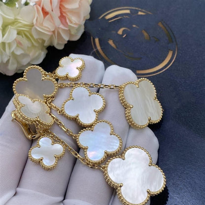 [Royal Top]CLOVER EARRINGS WHITE MOP 4 MOTIFS GOLD