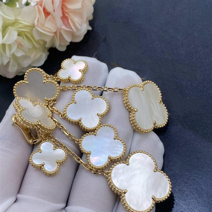 [Royal Top]CLOVER EARRINGS WHITE MOP 4 MOTIFS GOLD