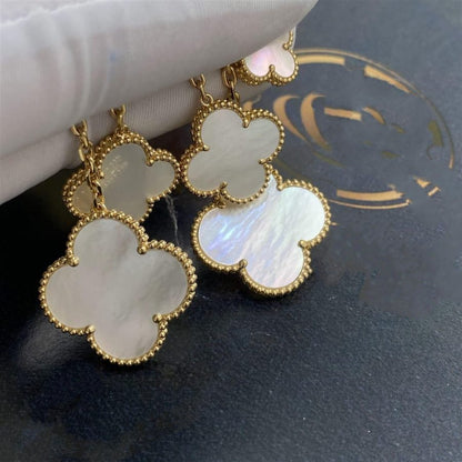 [Royal Top]CLOVER EARRINGS WHITE MOP 4 MOTIFS GOLD