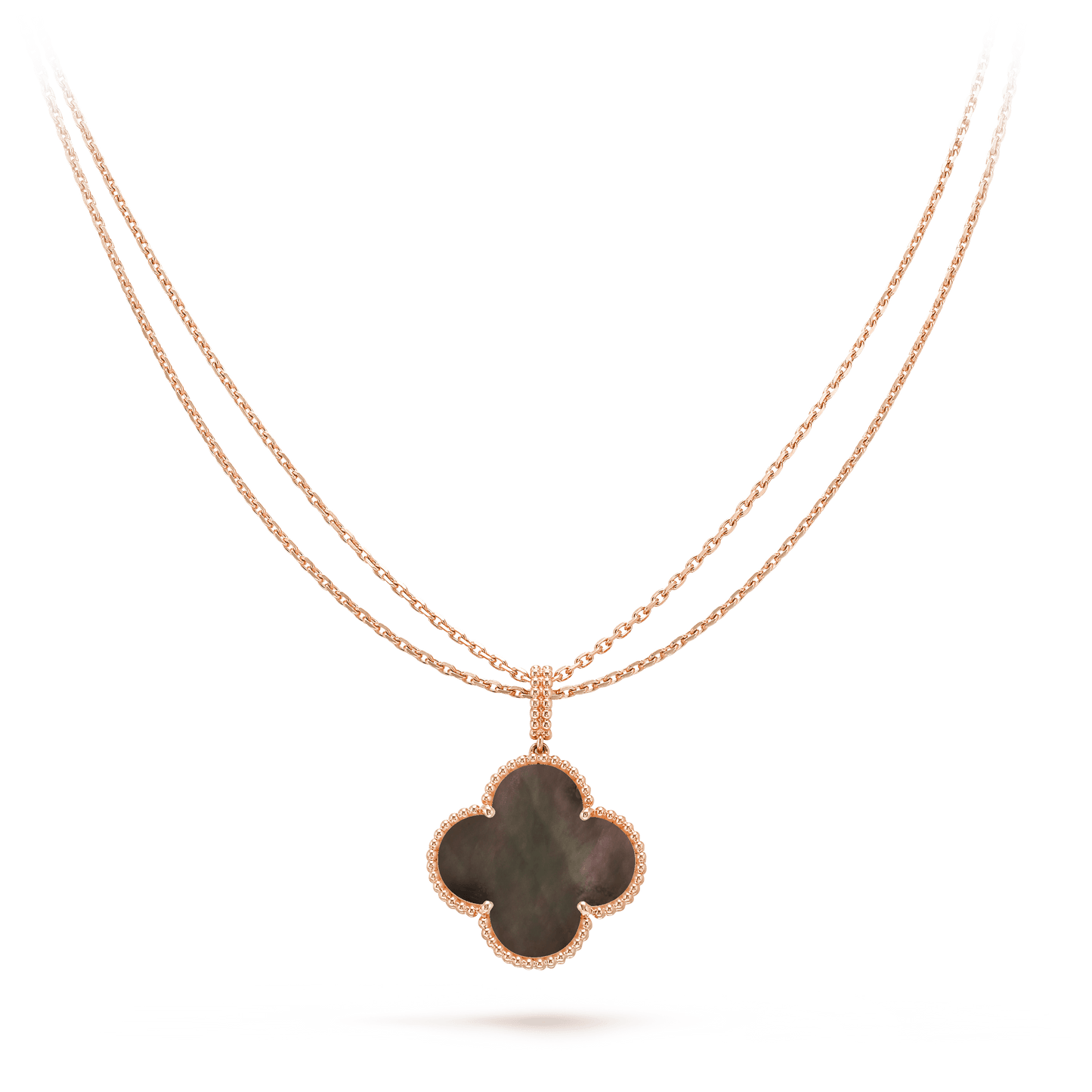 [Royal Top]CLOVER 25MM GOLD DARK MOP BIG CLOVER NECKLACE