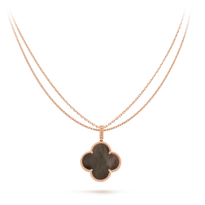 [Royal Top]CLOVER 25MM GOLD DARK MOP BIG CLOVER NECKLACE