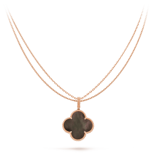 [Royal Top]CLOVER 25MM GOLD DARK MOP BIG CLOVER NECKLACE