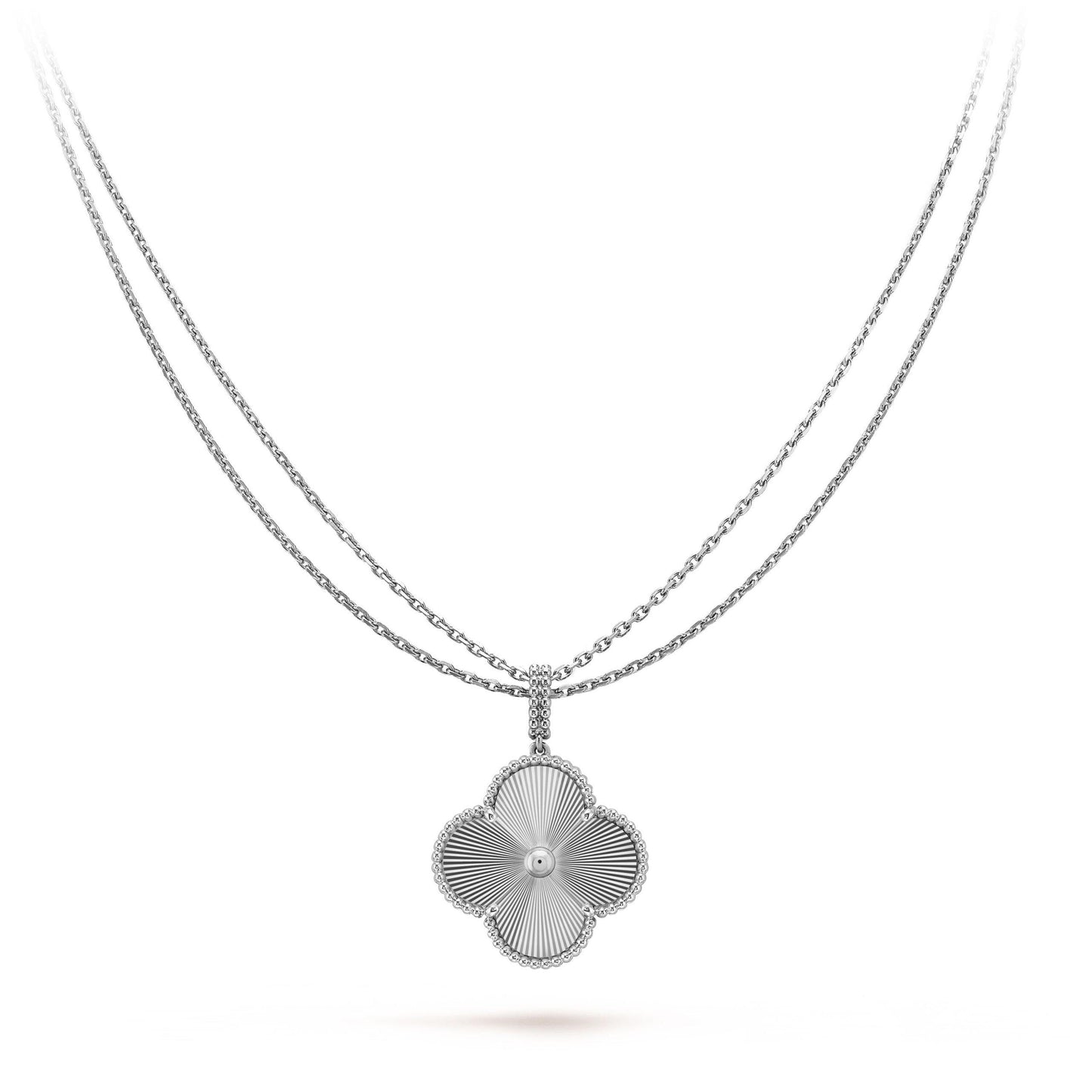 [Royal Top]CLOVER 25MM SILVER BIG CLOVER NECKLACE