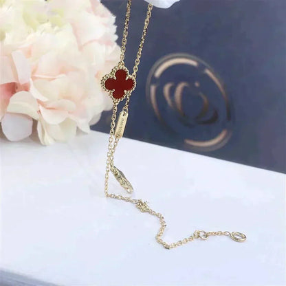 [Royal Top]CLOVER  CARNELIAN SINGLE FLOWER BRACELET