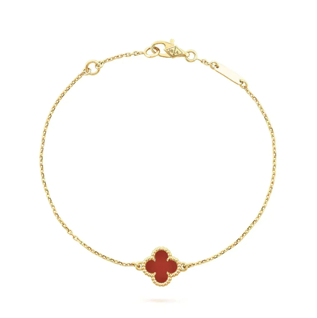 [Royal Top]CLOVER  CARNELIAN SINGLE FLOWER BRACELET