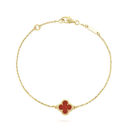 [Royal Top]CLOVER  CARNELIAN SINGLE FLOWER BRACELET