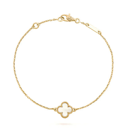 [Royal Top]CLOVER WHITE MOP SINGLE FLOWER BRACELET