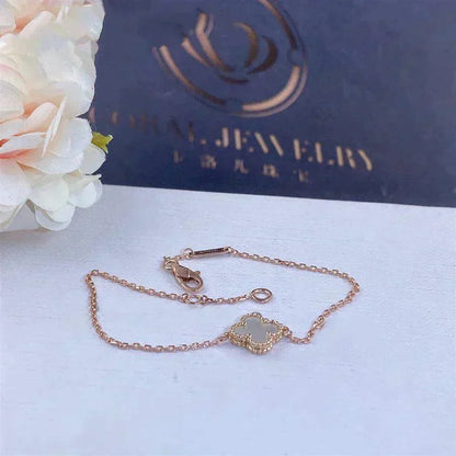 [Royal Top]CLOVER WHITE MOP SINGLE FLOWER BRACELET
