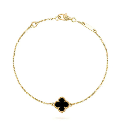 [Royal Top]CLOVER ONYX SINGLE FLOWER BRACELET