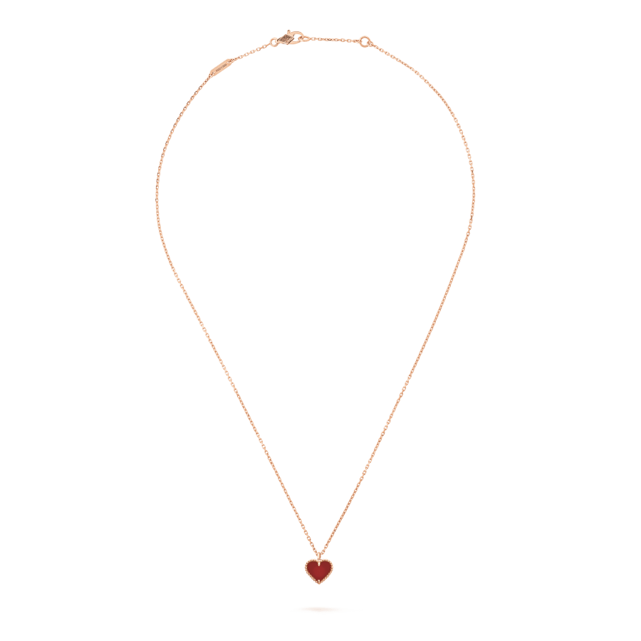 [Royal Top]SWEET CLOVER CARNELIAN HEART NECKLACE
