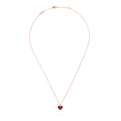 [Royal Top]SWEET CLOVER CARNELIAN HEART NECKLACE