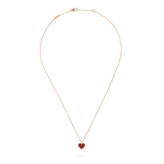 [Royal Top]SWEET CLOVER CARNELIAN HEART NECKLACE
