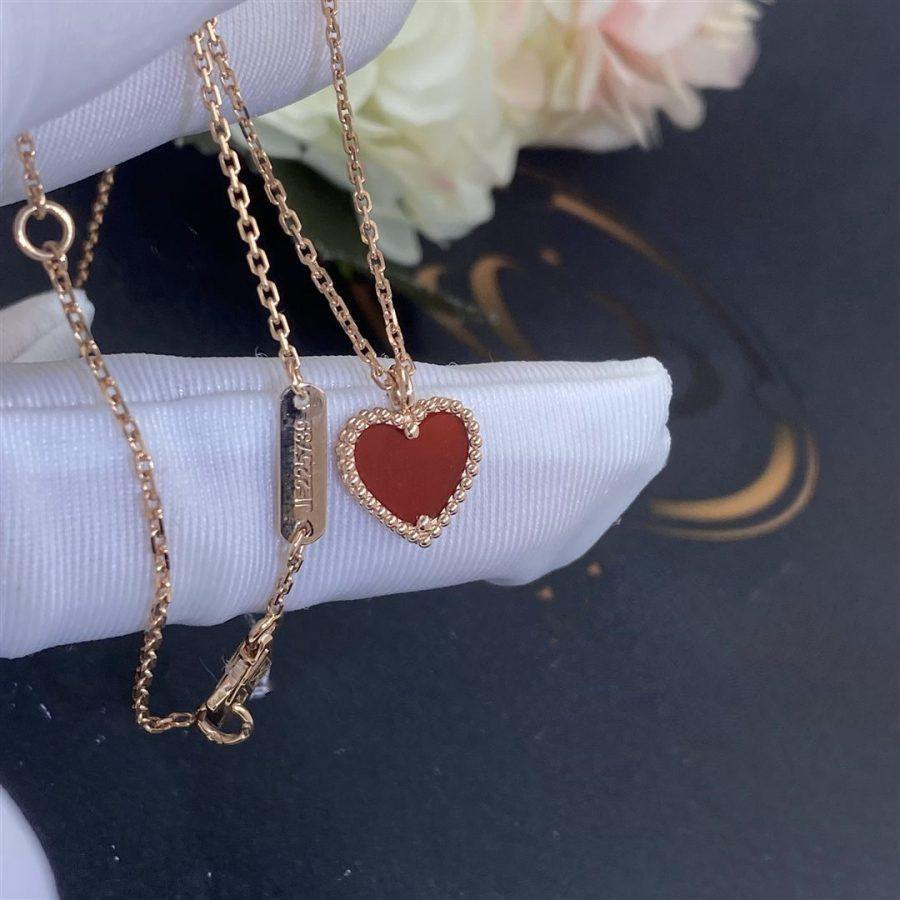 [Royal Top]SWEET CLOVER CARNELIAN HEART NECKLACE