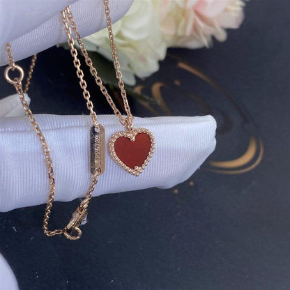 [Royal Top]SWEET CLOVER CARNELIAN HEART NECKLACE
