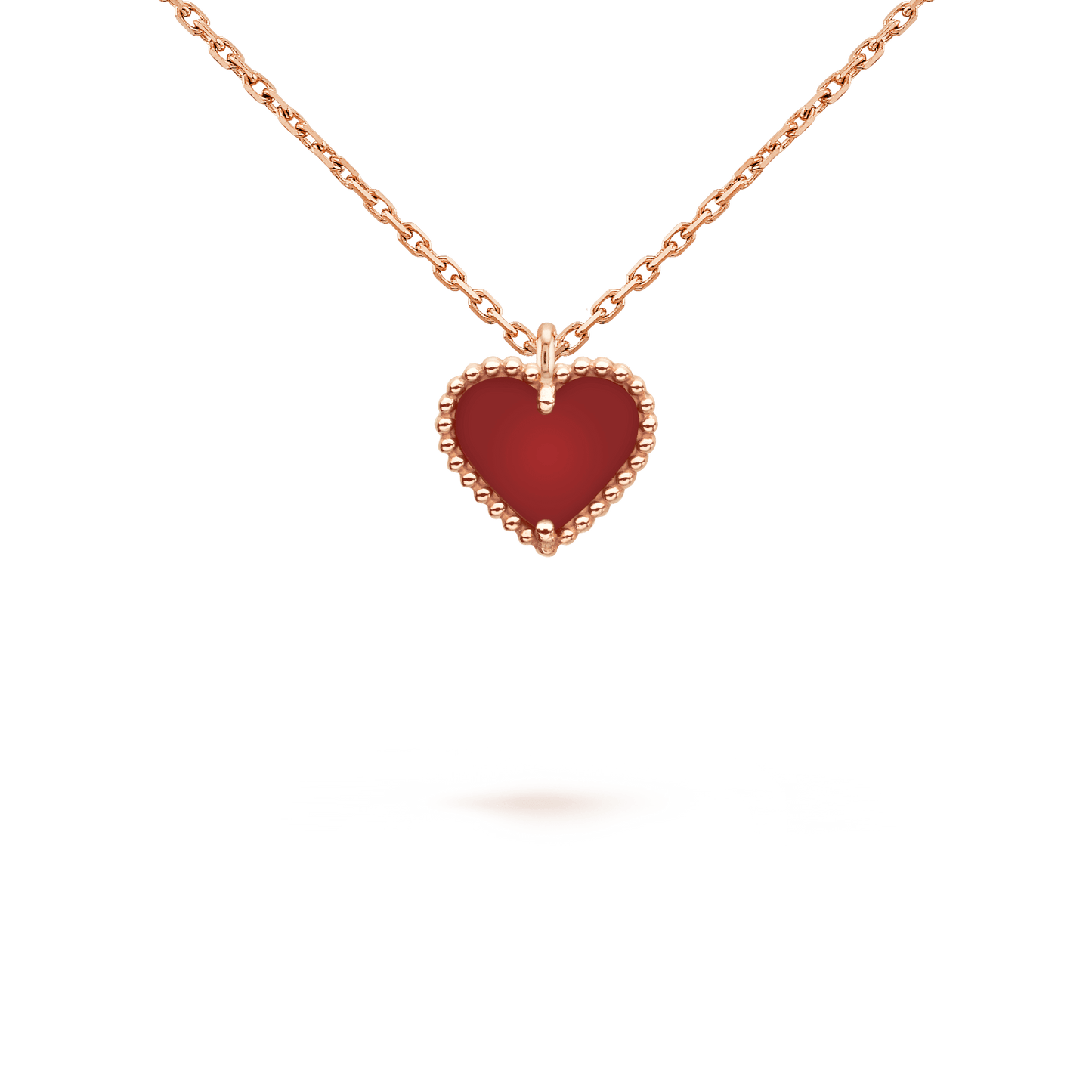 [Royal Top]SWEET CLOVER CARNELIAN HEART NECKLACE