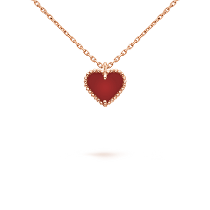 [Royal Top]SWEET CLOVER CARNELIAN HEART NECKLACE