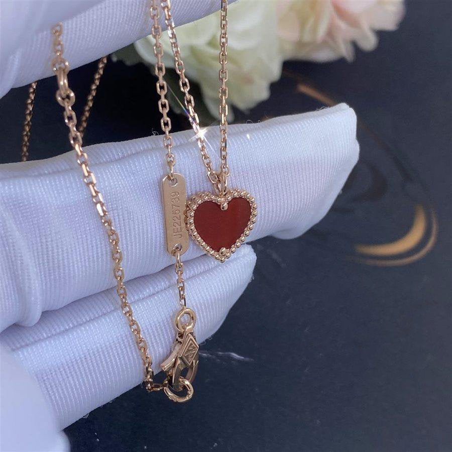 [Royal Top]SWEET CLOVER CARNELIAN HEART NECKLACE