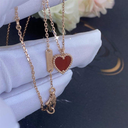 [Royal Top]SWEET CLOVER CARNELIAN HEART NECKLACE