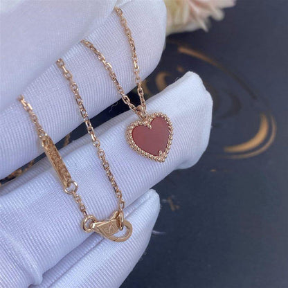[Royal Top]SWEET CLOVER CARNELIAN HEART NECKLACE