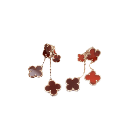 [Royal Top]CLOVER EARRINGS CARNELIAN 4 MOTIFS PINK GOLD