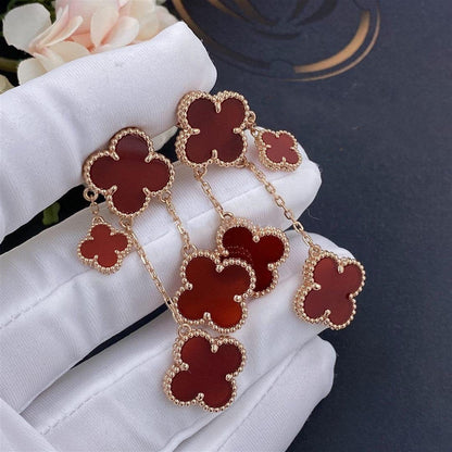 [Royal Top]CLOVER EARRINGS CARNELIAN 4 MOTIFS PINK GOLD