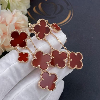 [Royal Top]CLOVER EARRINGS CARNELIAN 4 MOTIFS PINK GOLD