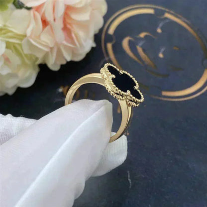 [Royal Top]CLOVER ONYX RING