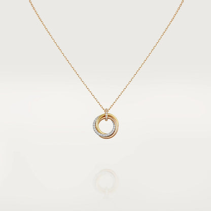 [Royal Top]TRINITY NECKLACE SILVER GOLD PINK GOLD DIAMONDS