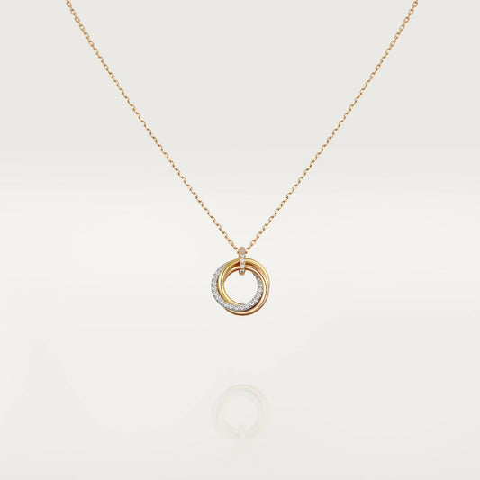 [Royal Top]TRINITY NECKLACE SILVER GOLD PINK GOLD DIAMONDS