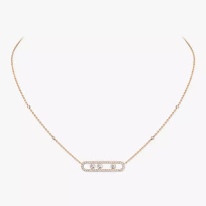 [⭐JeweliWhal] Move Pave_ Rose Gold Diamond Necklace