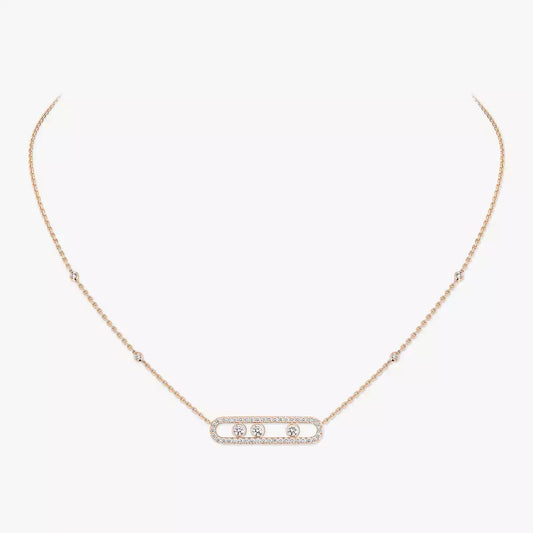 [⭐JeweliWhal] Move Pave_ Rose Gold Diamond Necklace