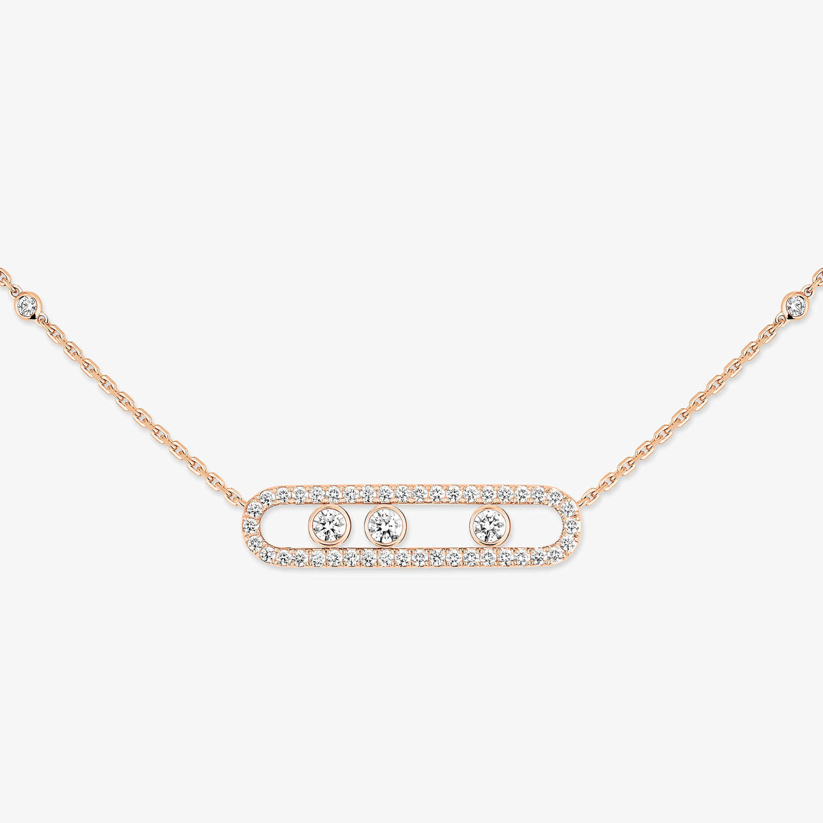 [⭐JeweliWhal] Move Pave_ Rose Gold Diamond Necklace
