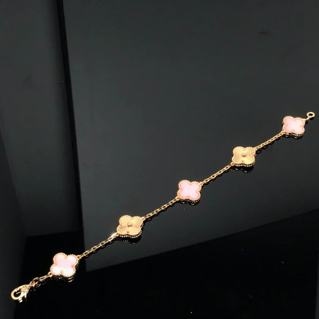 [Royal Top] CLOVER 5 MOTIFS  PINK MOP BRACELET COLLECTION