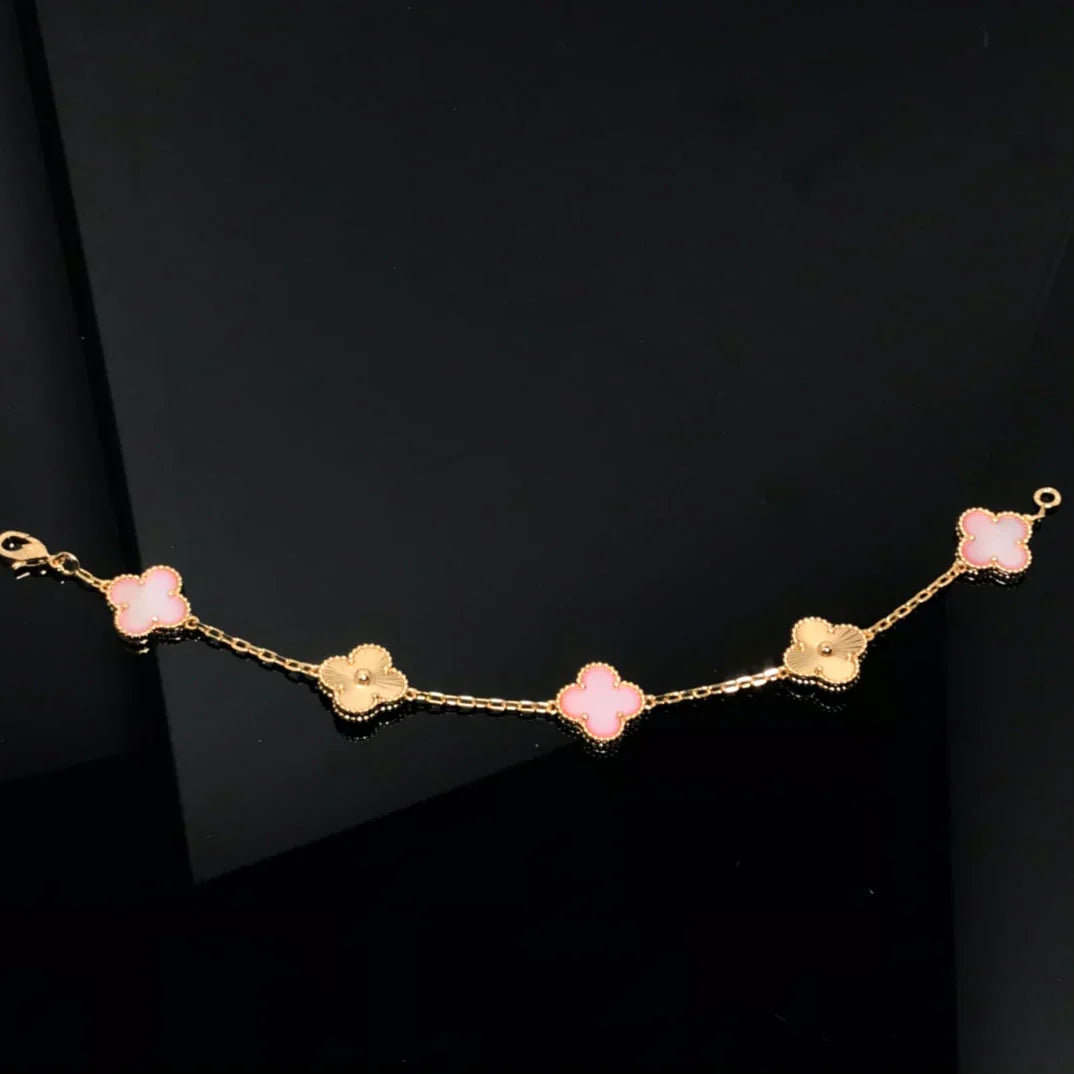 [Royal Top] CLOVER 5 MOTIFS  PINK MOP BRACELET COLLECTION