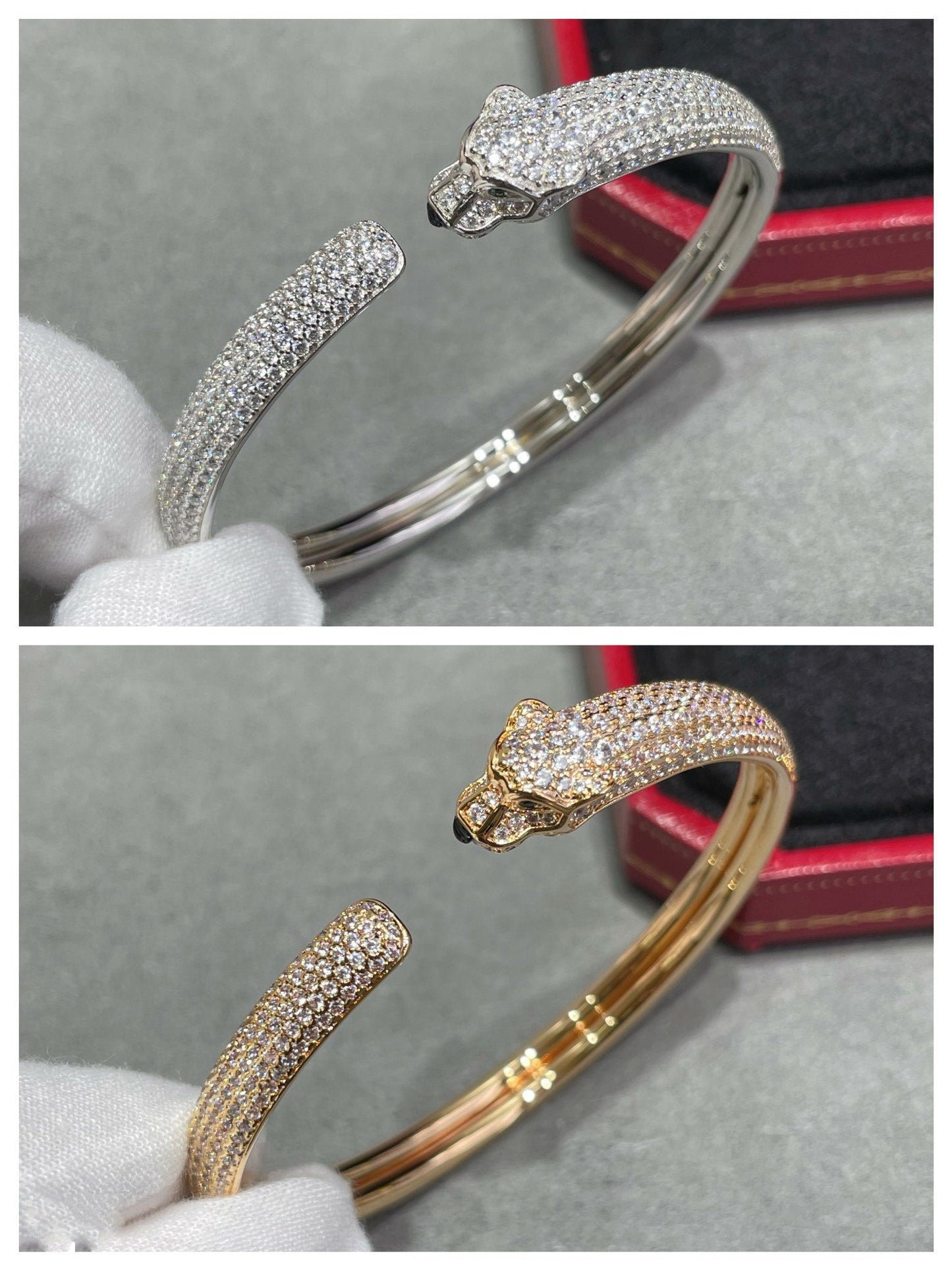 [Royal Top]PANTHERE FULL DIAMOND OPEN BRACELET