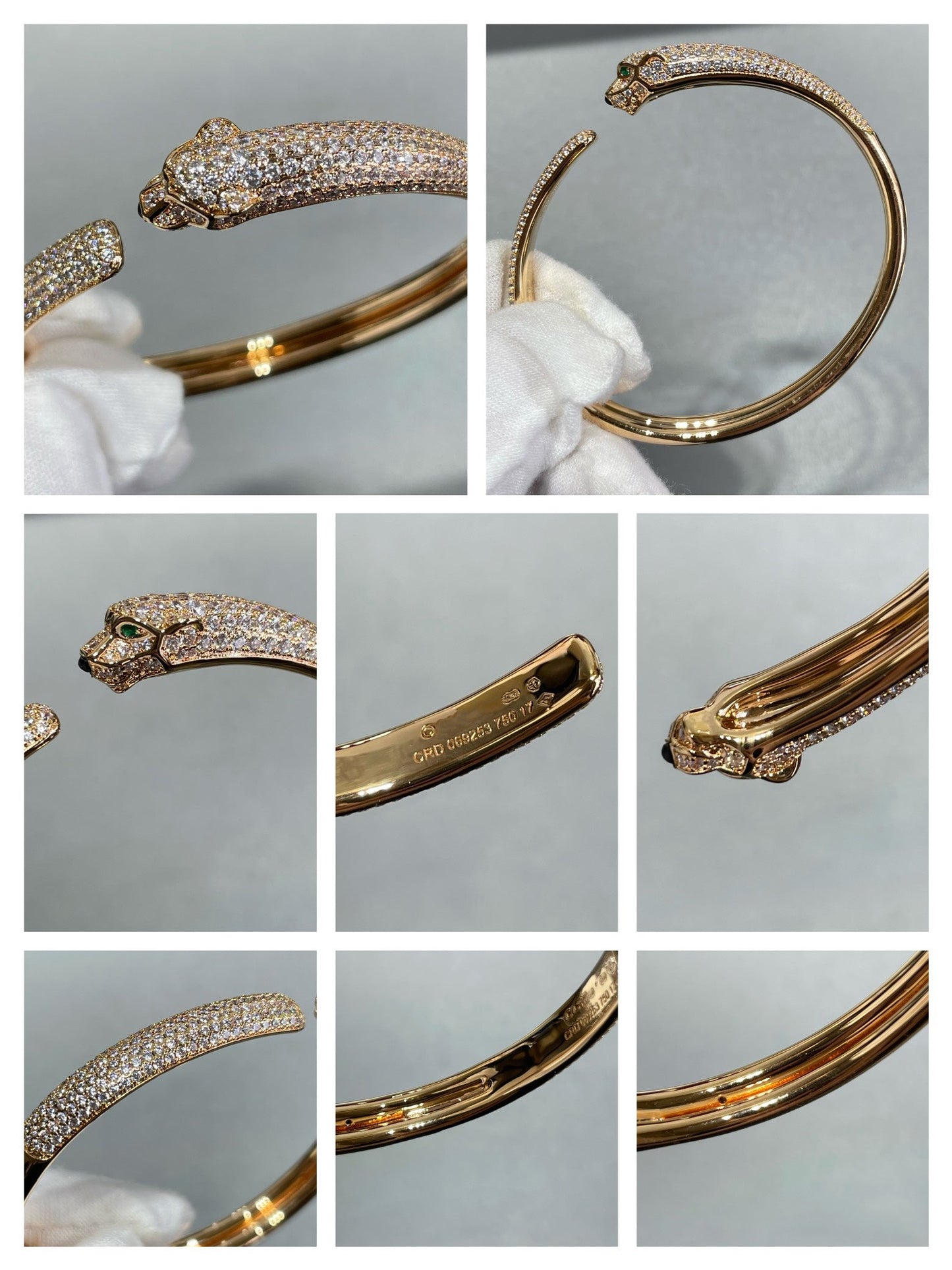 [Royal Top]PANTHERE FULL DIAMOND OPEN BRACELET