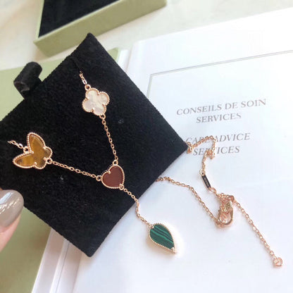 [Royal Top]LUCKY SPRING 4 MOTIFS ROSE GOLD NECKLACE