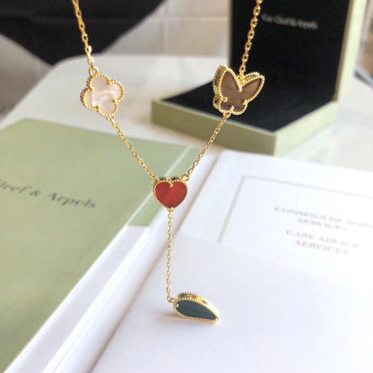 [Royal Top]LUCKY SPRING 4 MOTIFS ROSE GOLD NECKLACE